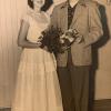 College students, Jeanne with the dress & Don going to a dance in 1950.